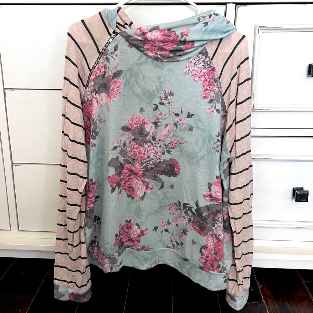 Light weight floral hoodie